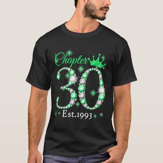 女性Chapter 30 EST 1993 30歳30誕生 Tシャツ (正面)