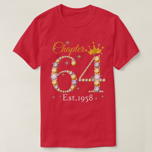 女性Chapter 64 EST 1958 64歳64誕生 Tシャツ (デザイン正面)