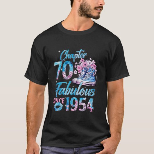 女性Chapter 70 EST 1954 70歳70誕生 Tシャツ (正面)