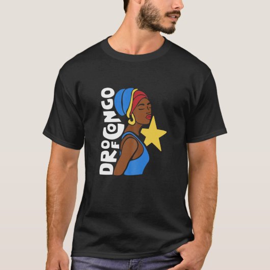 女性DRCコンゴ民主共和国アフリカのヘリット Tシャツ (正面)