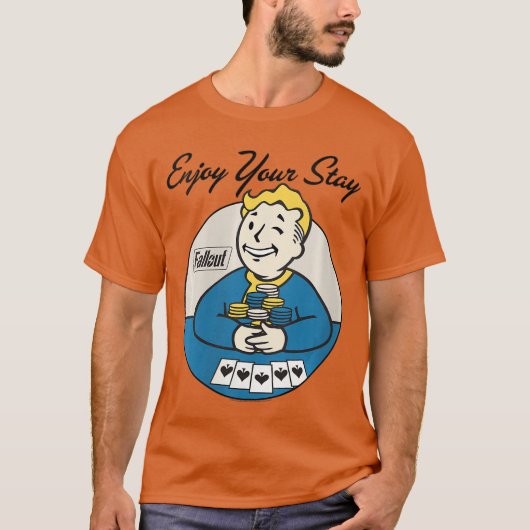 女性Falloutゲーム・ボールトボーイ・ポーカーお楽しみください Tシャツ (正面)