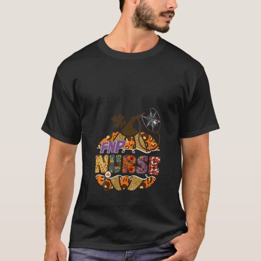 女性FNPナース聴診器看護ハロウィーンパム Tシャツ (正面)