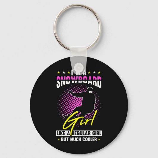 女性Iは普通の女の子のようにスノーボードの女の子である キーホルダー (正面)