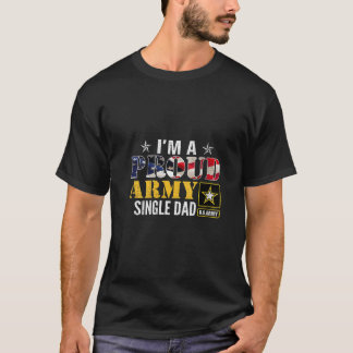 女性Iは陸軍誇りを持ったの独身のパパ米国国旗V Tシャツ