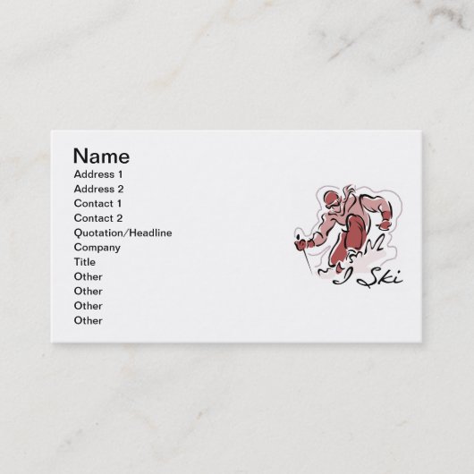 女性IスキーTシャツおよびギフト 名刺 (正面)
