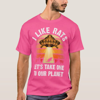 女性I好きラットラツラバー宇宙エイリアンをテーマにした宇宙 Tシャツ