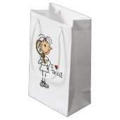 女性I愛テニスのギフトバッグ スモールペーパーバッグ (裏面アングル)