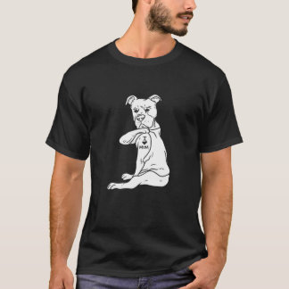 女性I愛ママピットブルラブピットブルドッグオーナー Tシャツ