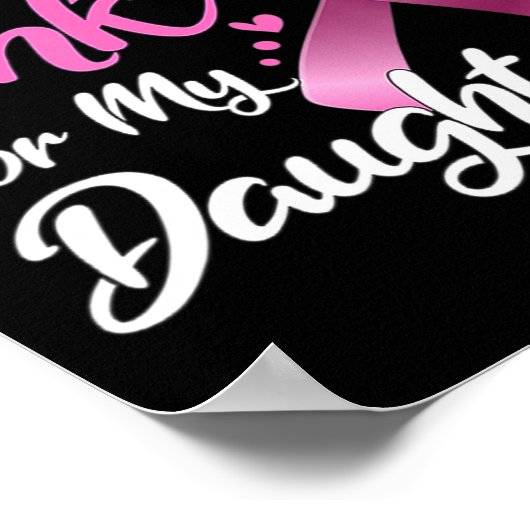 女性I衣服ピンク私の娘の乳がんAw ポスター (角)