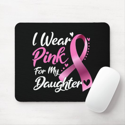 女性I衣服ピンク私の娘の乳がんAw マウスパッド (マウス)