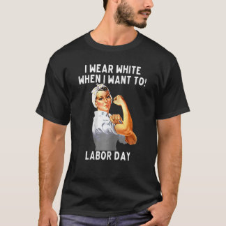 女性I衣服ホワイトときに私は労働日ナース Tシャツ