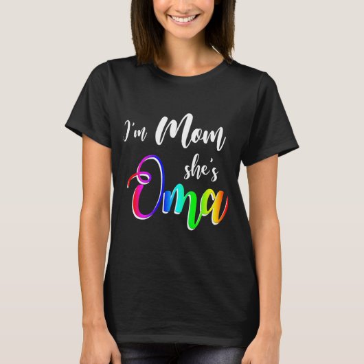 女性I'm Mom They's Oma Lesbian Mom's Day Tシャツ (正面)