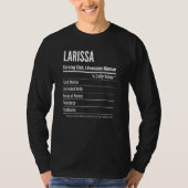 女性Larissa栄養の事実サイズCalサービス Tシャツ (正面)