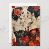 女性LGBTQバレンタインデー シーズンカード (正面/裏面)