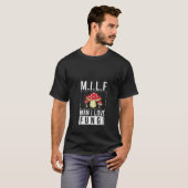 女性M I L F男I愛する真菌おもしろいキノコHun Tシャツ (正面フル)