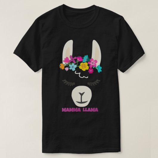 女性MAMMA LLAMAバレンタインの名前のギフト彼女のMo Tシャツ (デザイン正面)