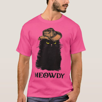 女性MeowとハウディMのための女性Meody Black cas Tシャツ