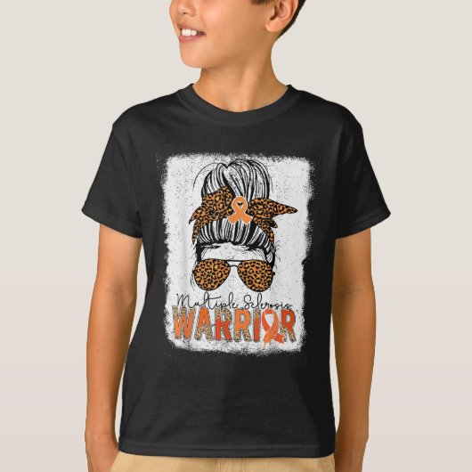 女性Ms Warrior Messy Bun – 多発性硬化症A Tシャツ (正面)