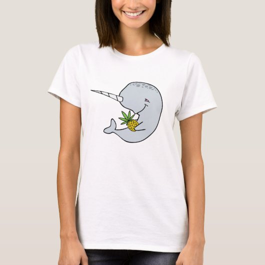 女性Narwhalパイナップルワイシャツ Tシャツ (正面)