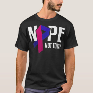 女性Nope Not Today甲状腺がんティール（緑がかった色）ピンクBlu Tシャツ