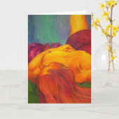 女性Notecard カード (黄色い花)