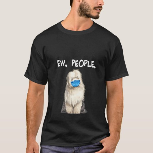 女性Old English Sheepdog新しい人々は犬を着て Tシャツ (正面)