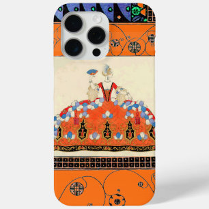女性ORANGE BLACK SWIRLS /FASHIONコスチュームデザイナー iPhone 15 PRO MAXケース