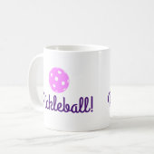 女性Pickleballコーヒー・マグ(ピンクおよび紫色) コーヒーマグカップ (正面左)