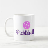女性Pickleballコーヒー・マグ(ピンクおよび紫色) コーヒーマグカップ (左)