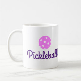 女性Pickleballコーヒー・マグ(ピンクおよび紫色) コーヒーマグカップ