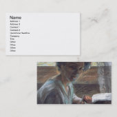 女性Reading 1909年(キャンバスの油) 名刺 (正面/裏面)