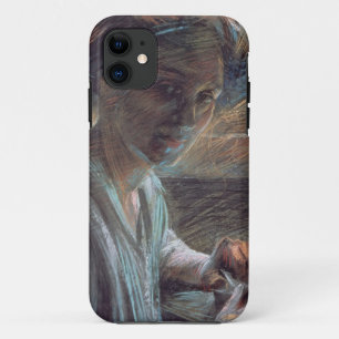 女性Reading 1909年(キャンバスの油) iPhone 11 ケース