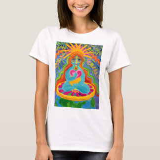 女性Tシャツオリジナルのアートワークブライトカラー Tシャツ