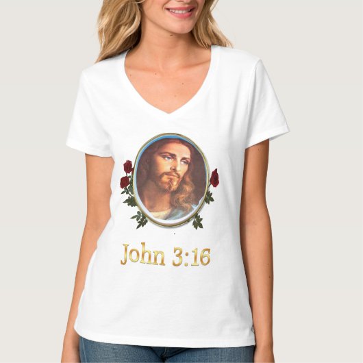 女性Tシャツジョン3:16 Tシャツ (正面)