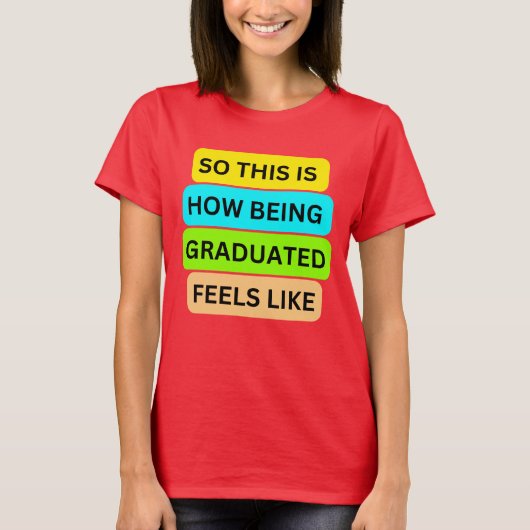 女性Tシャツ赤SO_THIS_IS_HOW_BEING_GRADED_ Tシャツ (正面)