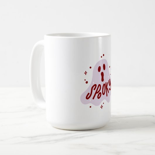 女性Tシャツ、男性シャツ、ママ幽霊Tシャツ。 コーヒーマグカップ (正面左)