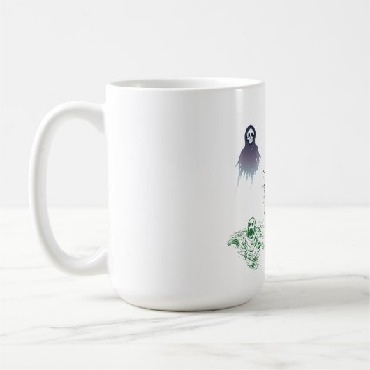 女性Tシャツ、男性シャツ、ママ幽霊Tシャツ、 コーヒーマグカップ (左)
