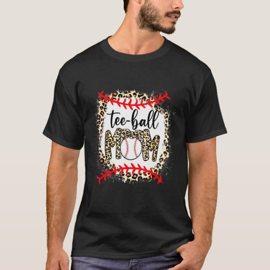 女性TeeballママLeopard BallママMother's Day Tシャツ (正面)