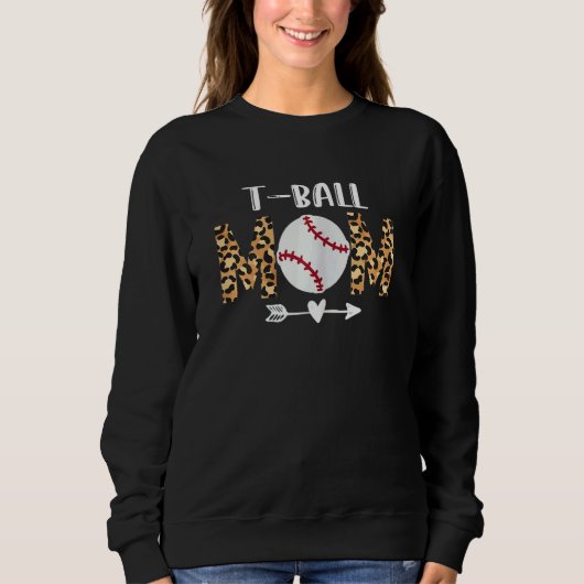 女性Teeball Mom Tball Mom Leopard女性B スウェットシャツ (正面)
