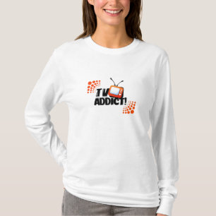 女性TVの常習者のフード付 Tシャツ