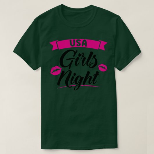 女性USA女の子の夜のパーティー女性の花嫁 Tシャツ (デザイン正面)