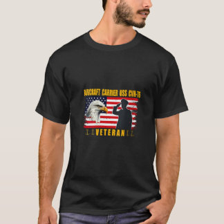 女性USS CVN 76航空母艦退役軍人Day Fa Tシャツ
