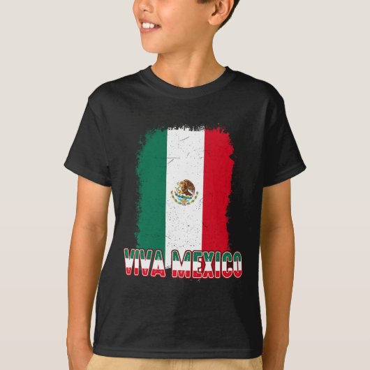 女性Vivaメキシコ国旗の男の子Boyメキシコのインディペ Tシャツ (正面)
