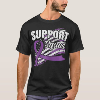 女性Vulvarがん支援スクワッド米国国旗Awaren Tシャツ