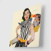 女性Was Insulted 2 スクエア壁時計 (傾斜)