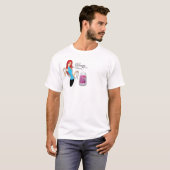 女性White T-Shirtが付いている細い繊維の箱のプリント Tシャツ (正面フル)