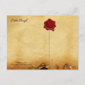 女性WITH CUPID、赤いハートのワックスのシールのバレンタインデー シーズンポストカード (裏面)