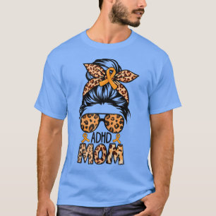 女性Z4d4メッシーバンママオレンジリボンADHDアウェア Tシャツ