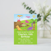 女恐竜の誕生日パーティーはがき ポストカード (スタンド正面)