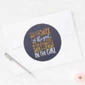 女感動的の子の引用文規模 ラウンドシール (封筒)